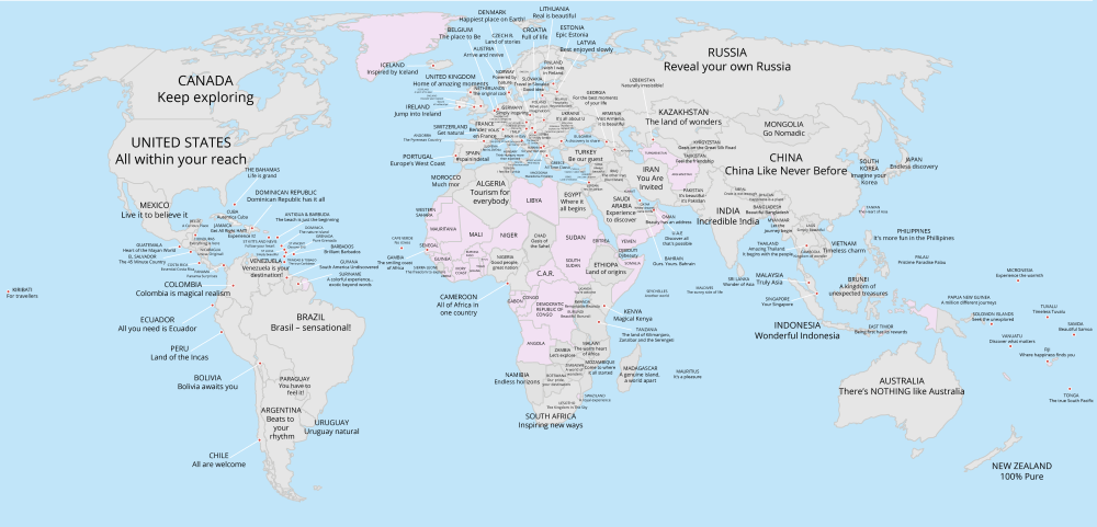 Slogans destinos mundo